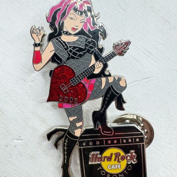 Hard Rock Cafe Toronto PUNK rock Girl  Tiffany Standing On Amp  Pin Collectable - Picture 1 of 7